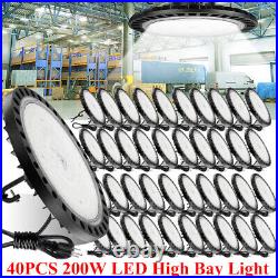 40 Pack 200W UFO Led High Bay Light Factory Warehouse Commercial Led Shop Lights