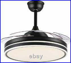 42 Modern Invisible Ceiling Fan Lamp LED Remote 3-Color Dimming Chandelier Lamp