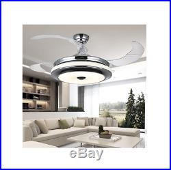 42 Retractable Ceiling Fan Lamp with Light Remote Control Dimmable LED Chandelier