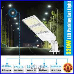 44800LM LED Shoebox Light 320W Commercial Street Parking Lot Light Dusk to Dawn