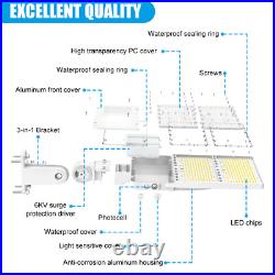 44800LM LED Shoebox Light 320W Commercial Street Parking Lot Light Dusk to Dawn
