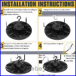 45000LM-300W UFO LED High Bay Light Commercial Workshop Area Lighting Fixture UL