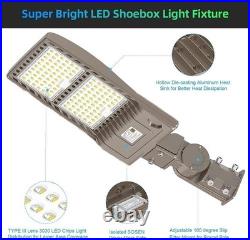 450W LED Parking Lot Light Commercial Shoebox Pole Light with Built-In Photocel