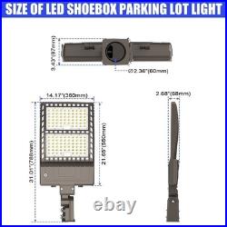 450 Watt LED Parking Lot Shoebox Light With Dusk To Dawn Photocell 5000K 67500LM