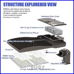 450 Watt LED Parking Lot Shoebox Light With Dusk To Dawn Photocell 5000K 67500LM