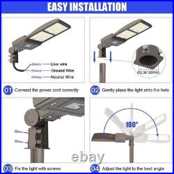 450 Watt LED Parking Lot Shoebox Light With Dusk To Dawn Photocell 5000K 67500LM