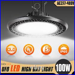 480V 100W LED UFO High Bay Light Garage Warehouse Industrial Lighting 5000K DLC