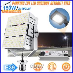 480V 150W LED Shoebox Replacement Fixture Commercial Parking Lot Pole Lamp 5000K