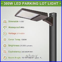 480V 300W LED Parking Lot Street Light with Direct Pole Mount 42000LM 277-480V