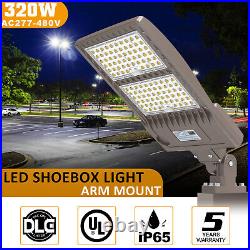 480V 320W LED Parking Lot Light 44,800LM Outdoor Shoebox Street Lighting Fixture