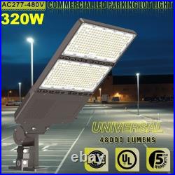 480V -320W LED Parking Lot Light Dusk To Dawn Shoebox Pole Fixture -48000 Lumens