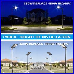 480V 320W LED Shoebox Pole Light Commercial Parking Lot Outdoor Lighting 44800LM