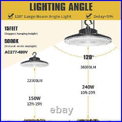 480V Dimmable 240W LED High Bay Light UFO Warehouse Gym Area Light Fixture 5000K