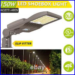 480V LED Parking Lot Light 150W 21,000LM LED Shoebox Pole Light Fixture 5000K