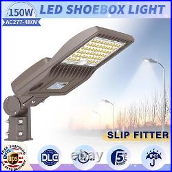 KUKUPPO 150W LED Parking Lot Light – 480V 5000K Outdoor Shoebox Pole Light (DLC UL Listed)