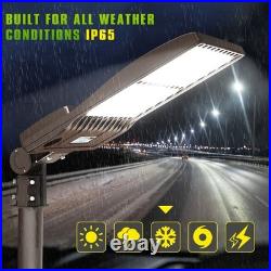 480V LED Parking Lot Lights 320W 44,800LM with Adjustable Slip Fitter DLC Listed