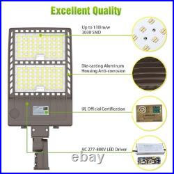480V LED Parking Lot Lights 320W 44,800LM with Adjustable Slip Fitter DLC Listed