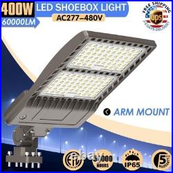 480 Volt -LED Shoebox Light 400W Commercial Street Parking Lot Lamp Dusk To Dawn