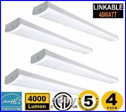 48W Linkable LED Wraparound Flushmount Light 4FT, 4000Lumens 5000K, ETL and