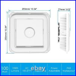 4PACK-100W 4500K/5000K/5700K LED Canopy Gas Station Light Fixture Garage ETL&DLC