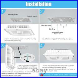 4PACK-100W 4500K/5000K/5700K LED Canopy Gas Station Light Fixture Garage ETL&DLC