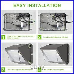 4PACK 100W LED Wall Pack Light Dusk-to-Dawn Outdoor Security Lighting 12000LM