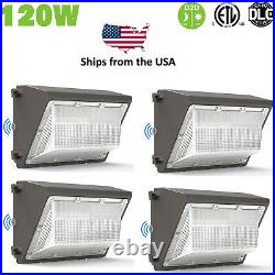 4PACK 120W LED Wall Pack Light Dusk to Dawn Commercial Outdoor Security 5000K