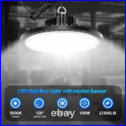 4PACK 150W Smart UFO LED High Bay Light with Motion Sensor High Bay LED Light