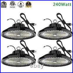 4PACK 240Watt 240W UFO LED High Bay Light Warehouse Industrial Lighting 5000K