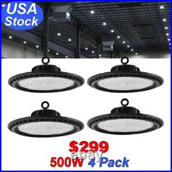 4PACK 500W UFO Led High Bay Light Industrial Commercial Garage Gym Factory Light
