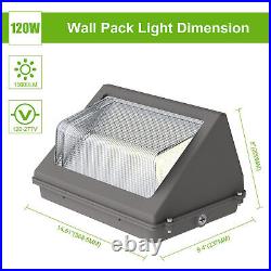 4PACK LED Wall Pack Light Dusk-to-Dawn 120W 14400LM Outdoor Security Lighting