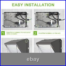 4PACK LED Wall Pack Light Dusk-to-Dawn 120W 14400LM Outdoor Security Lighting