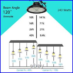 4PCS 240W UFO LED High Bay Light Work Shop Warehouse Factory Lighting Lamp 5000K