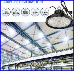 4PCS 240W UFO LED High Bay Light Work Shop Warehouse Factory Lighting Lamp 5000K
