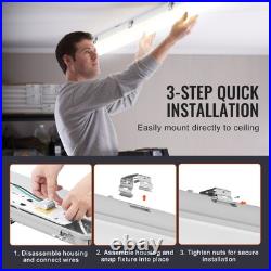 4PCS 4FT LED Vapor Tight Light 60W 7400LM Vapor Proof Light Fixture 5000K
