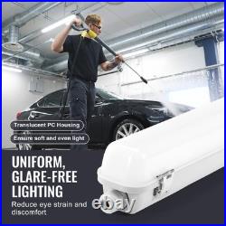 4PCS 4FT LED Vapor Tight Light 60W 7400LM Vapor Proof Light Fixture 5000K