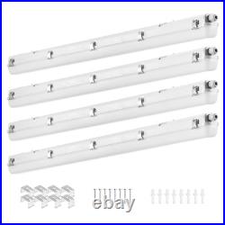 4PCS 4FT LED Vapor Tight Light 60W 7400LM Vapor Proof Light Fixture 5000K