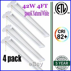 4PCS 4Ft 40W 5000k LED Garage Work Shop light Fixture Hanging with Pull Chain MX