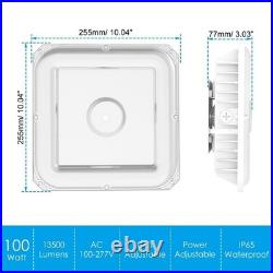 4Pack 100W Commercial LED Canopy Gas Station Lighting for Outdoor Garage Carport