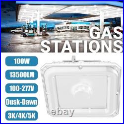 4Pack 100W Commercial LED Canopy Gas Station Lighting for Outdoor Garage Carport
