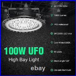 4Pack 100W UFO Led High Bay Light Factory Warehouse Commercial Light Fixture