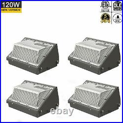 4Pack 120W LED Wall Pack Light, Wite Dusk to dawn Outdoor Commercial Industrial