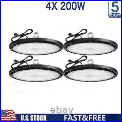 4Pack 200W UFO Led High Bay Light Commercial Industrial Warehouse Gym Shop Light