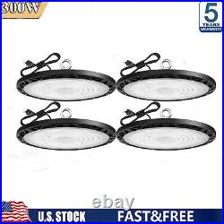4Pack 300W UFO Led High Bay Light 300Watt Commercial Industrial Warehouse Lights