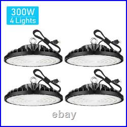 4Pack 300W UFO Led High Bay Light 6000K 300 Watt Industrial Commercial Gym Light