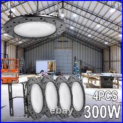 4Pack UFO Led High Bay Light 300W Factory Warehouse Commercial Light Fixtures