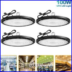 4Pcs 100W UFO Led High Bay Light Industrial Commercial Factory Warehouse 90-277V