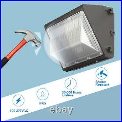 4Pcs 120W LED Wall Pack Light With Photocell Dusk to Dawn Commercial Industrial