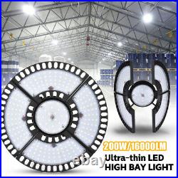 4Pcs 200W UFO LED High Bay Light Shop Lights Bulb Warehouse Industrial Outdoor