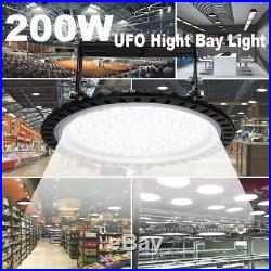4Pcs 200W Watt UFO LED High Bay Light Warehouse Led Shop Light Fixture 20000LM